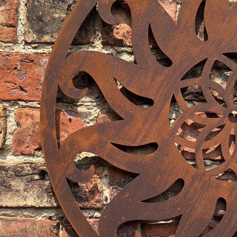 Rusty Metal Sun Decoration