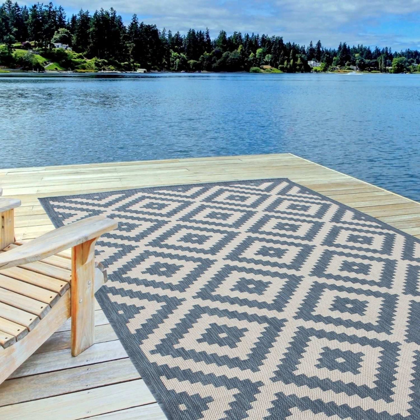 Ecology Outdoor Rug Blue| 100blu