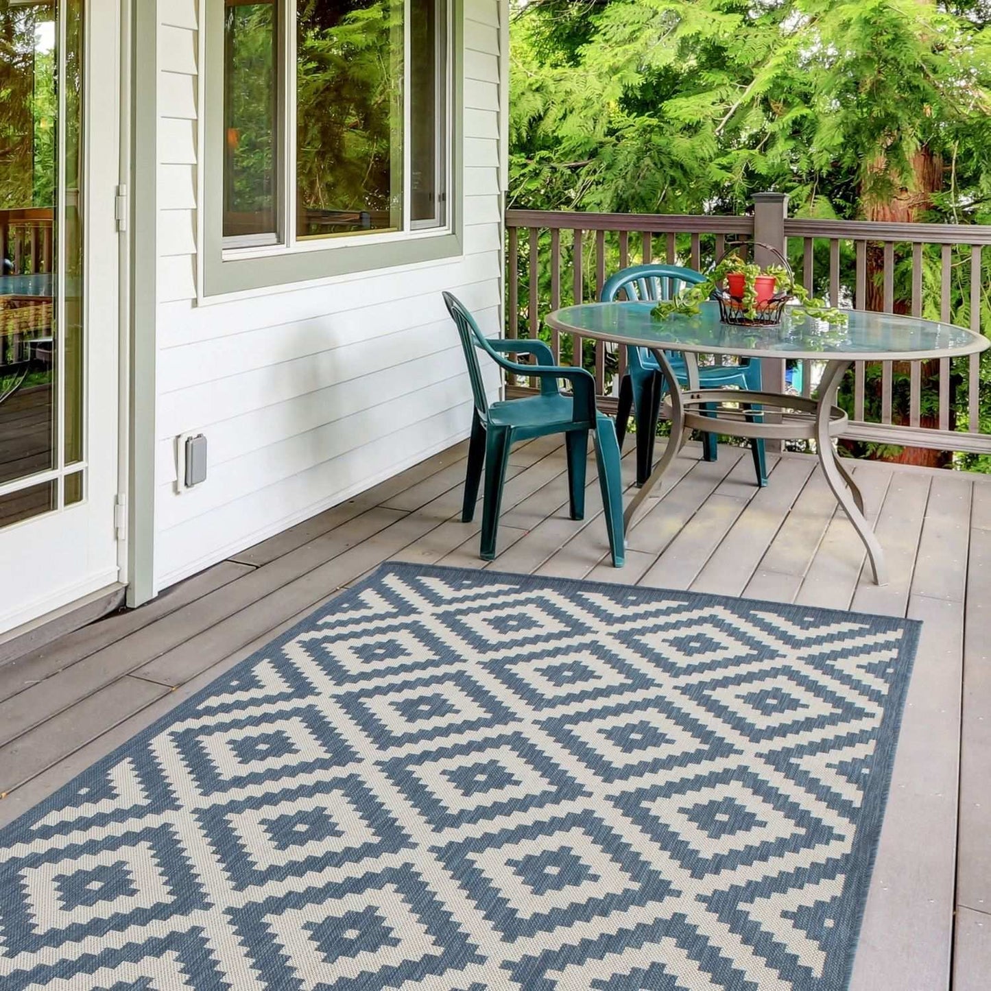 Ecology Outdoor Rug Blue| 100blu