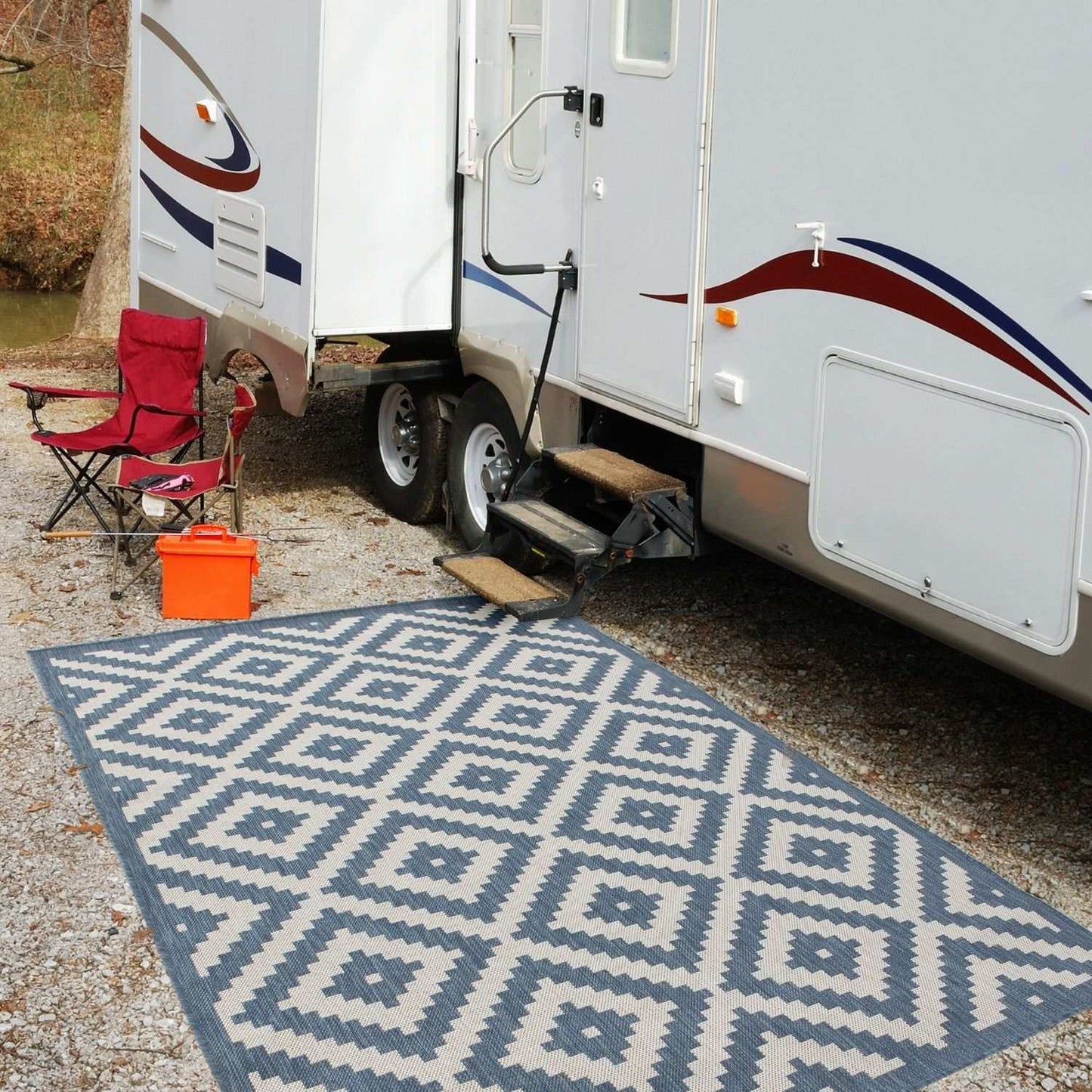 Ecology Outdoor Rug Blue| 100blu