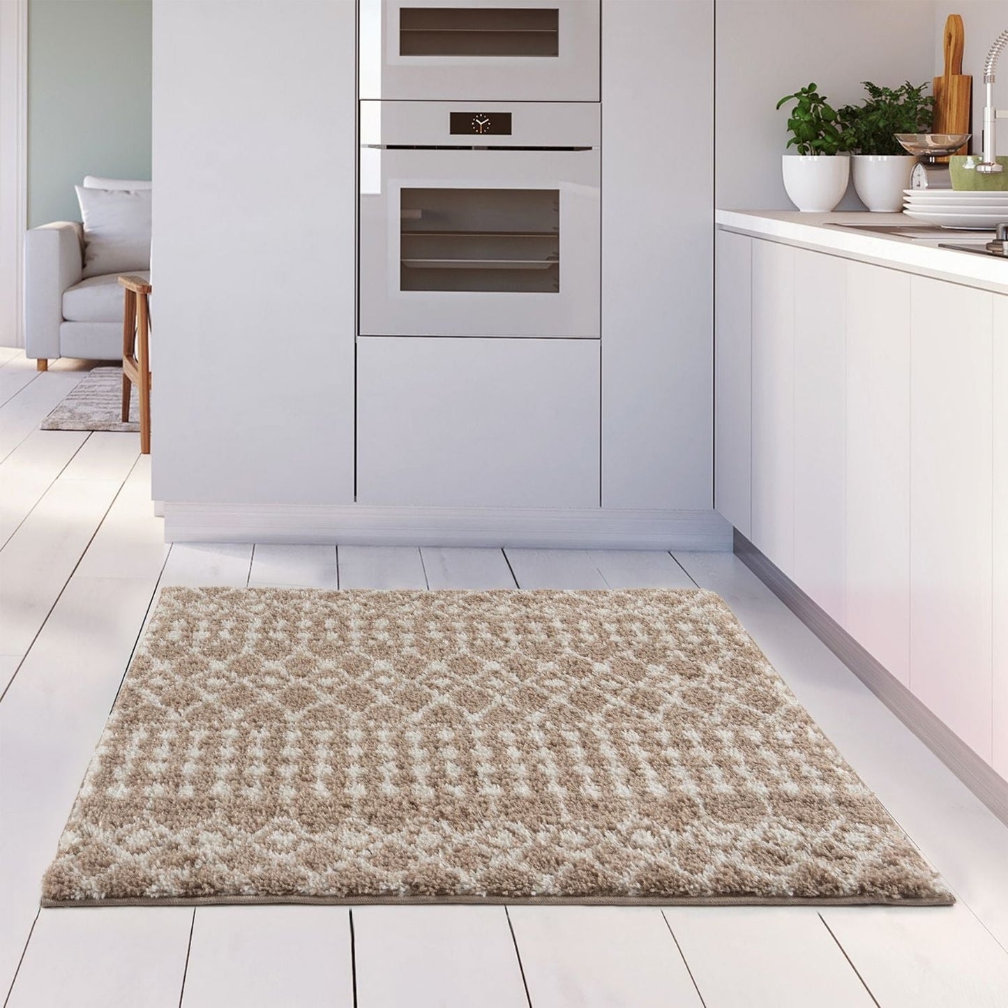 Moroccan Beige Shaggy Rug | 1020