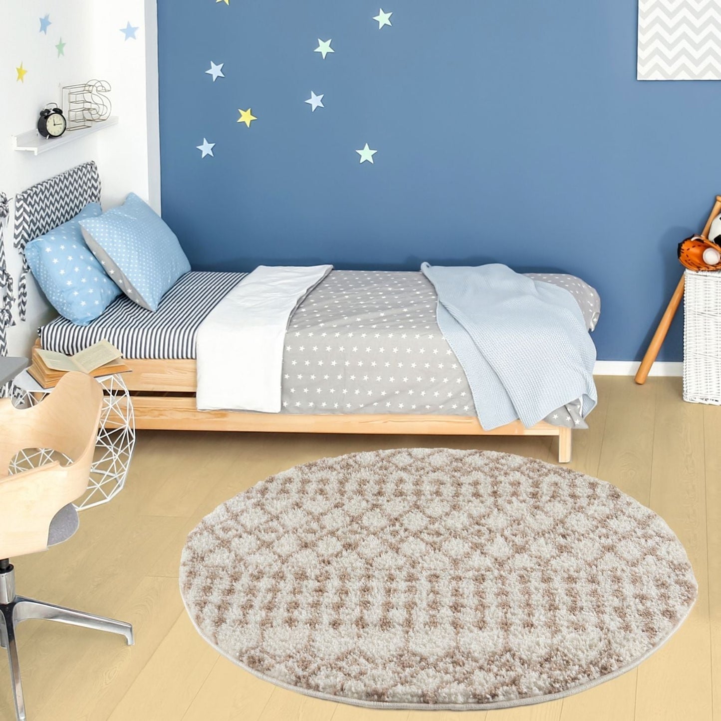 Moroccan Ivory Beige Shaggy Rug | 1030