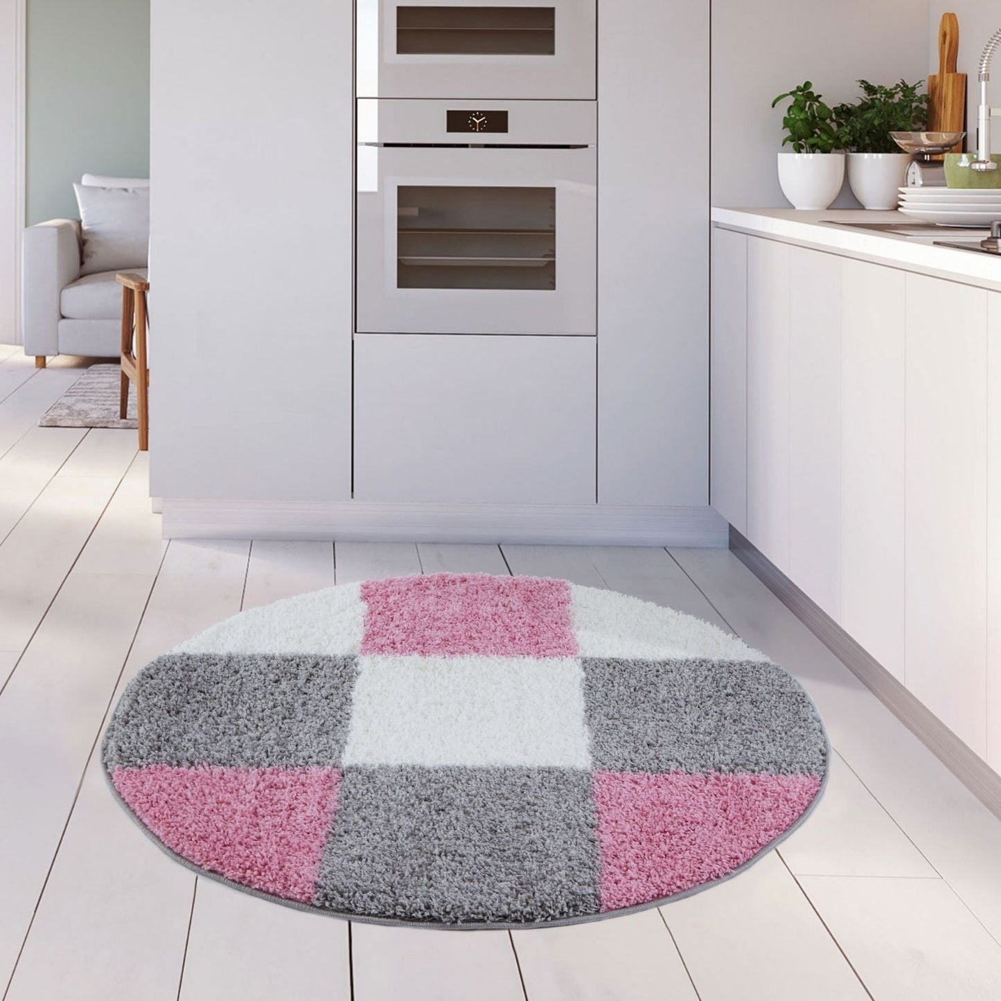 Myshaggy Geometric Pink Rug