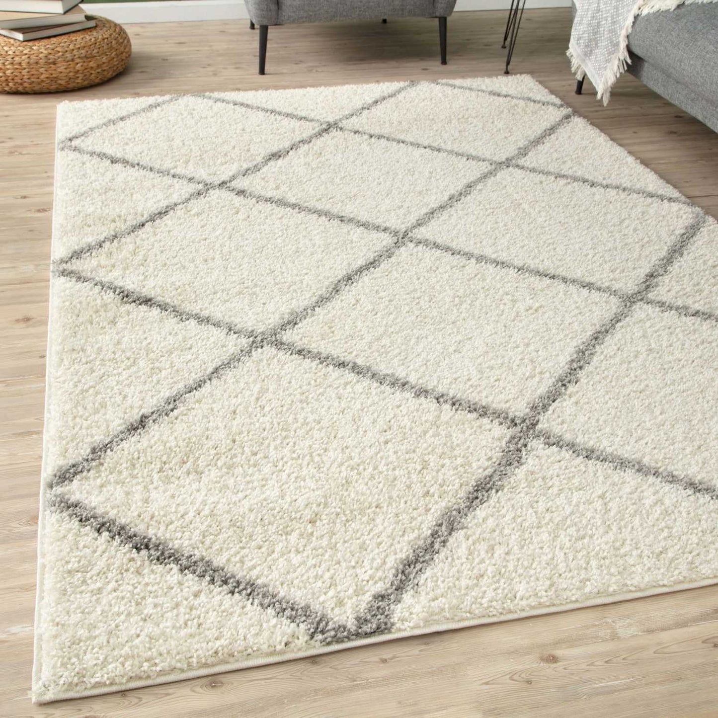 Moroccan Ivory Shaggy Rug | 500