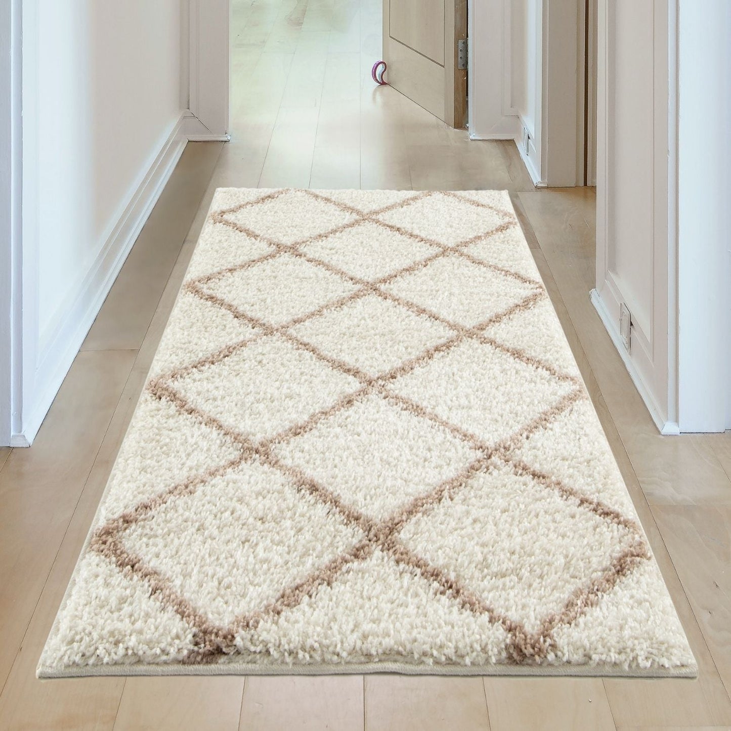 Moroccan Ivory Shaggy Rug | 530