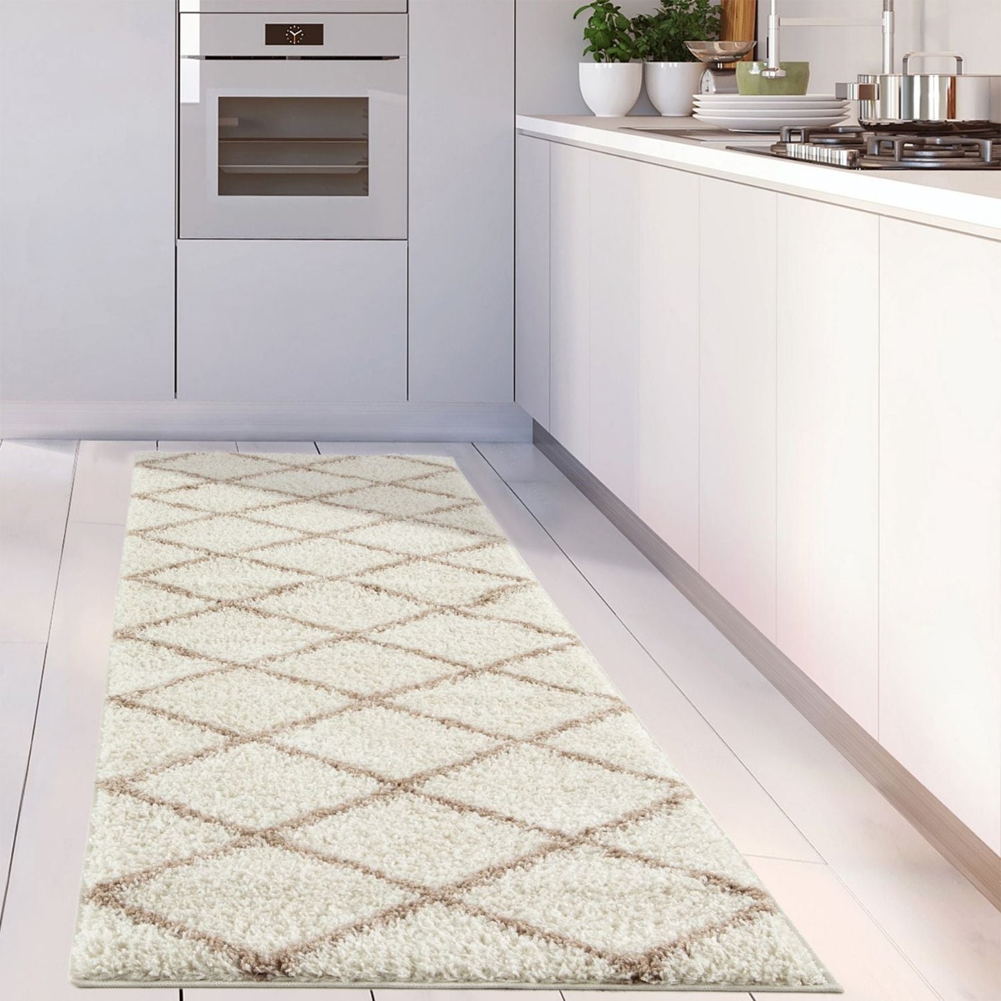Moroccan Ivory Shaggy Rug | 530