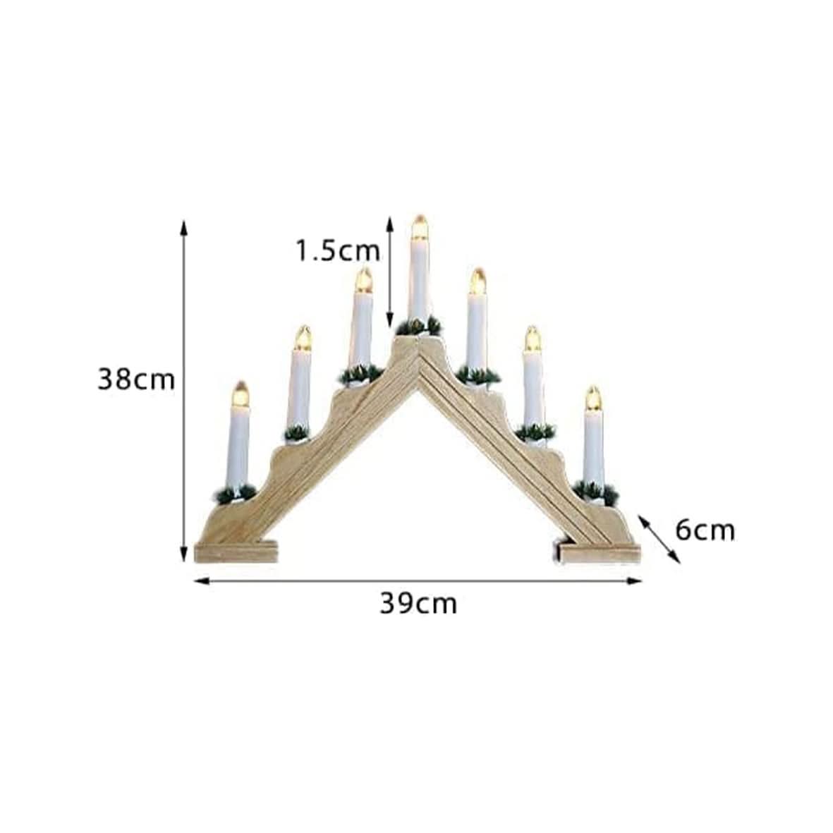 Traditional Wooden Christmas Candle Bridge Light Arch