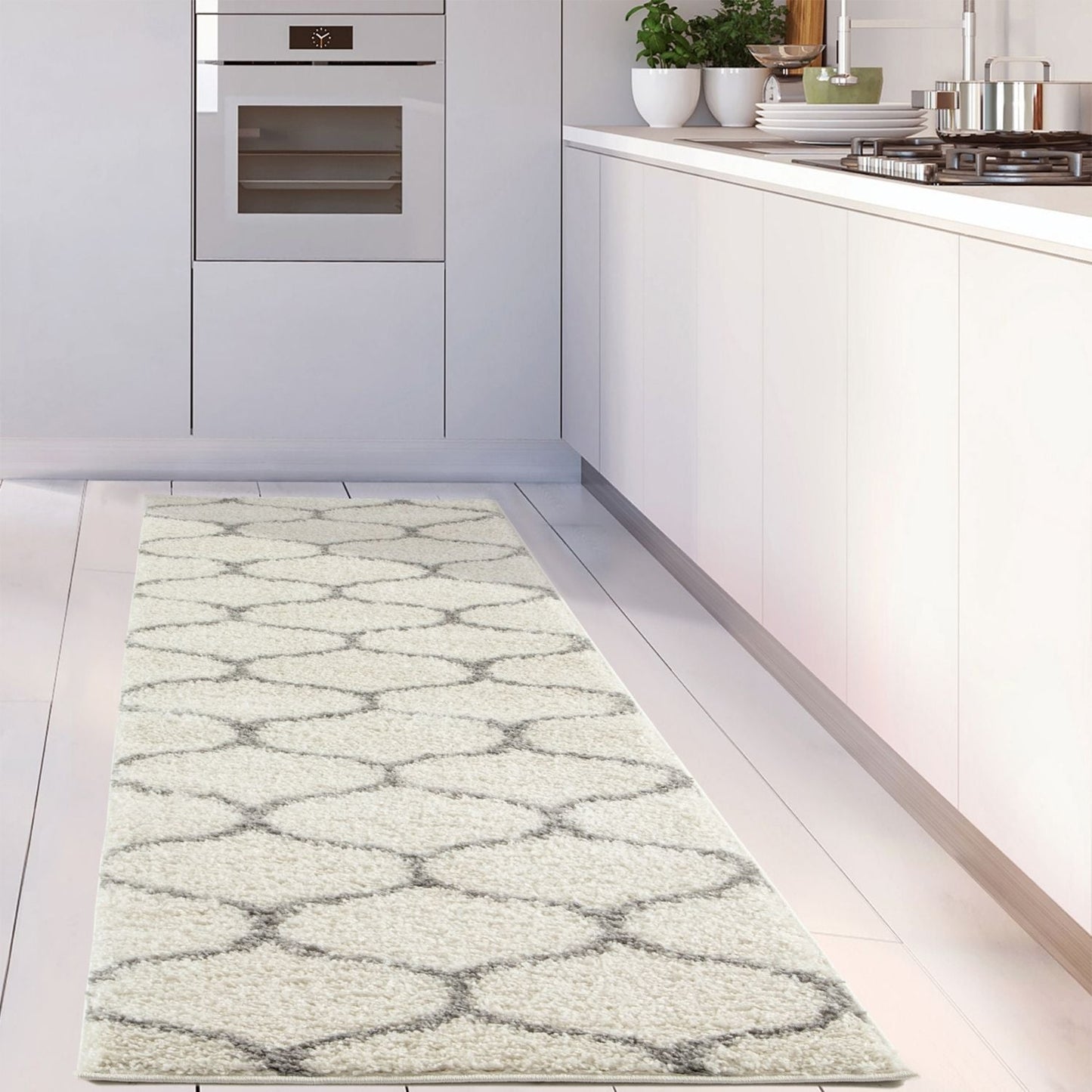 Moroccan Ivory Shaggy Rug | 600