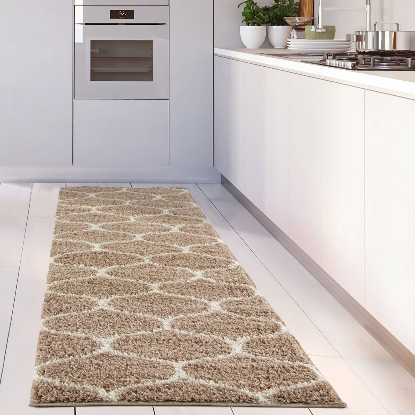 Moroccan Beige Shaggy Rug | 620