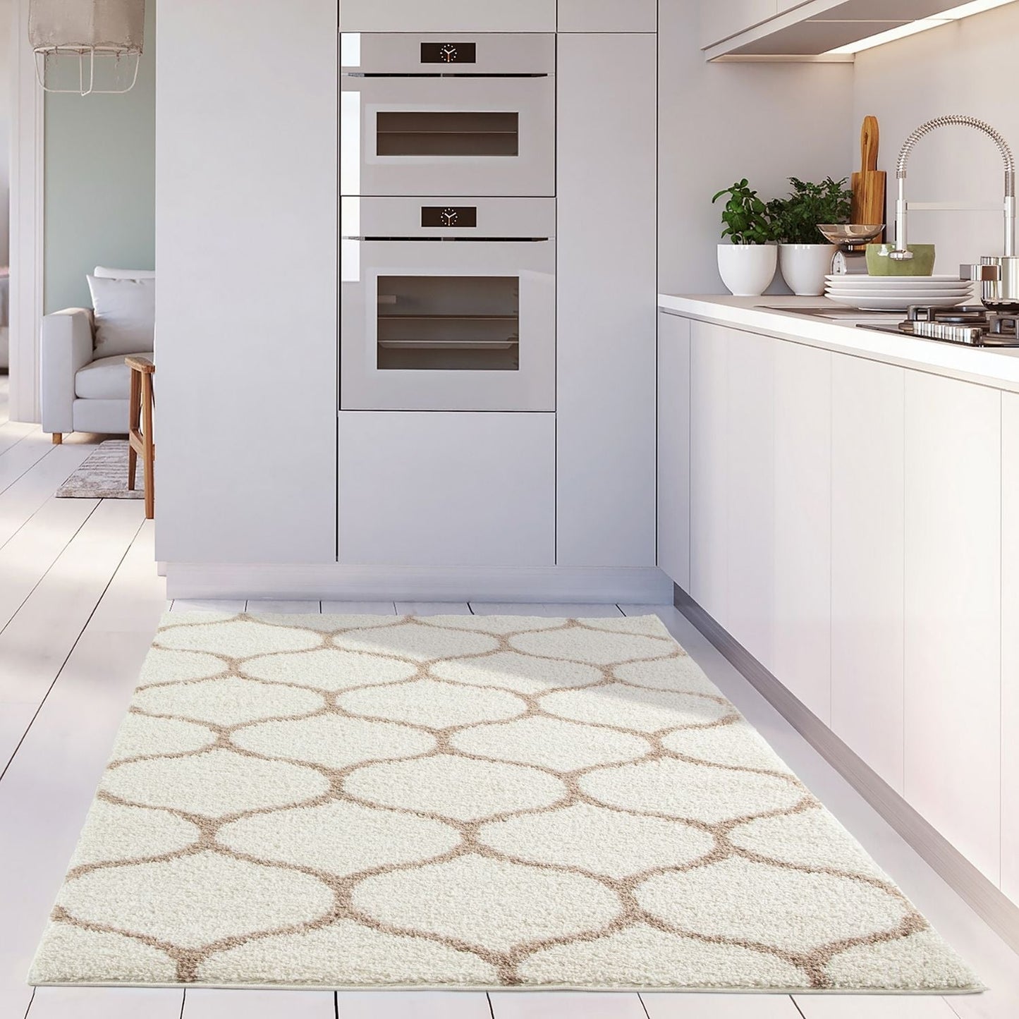 Moroccan Ivory Shaggy Rug | 630