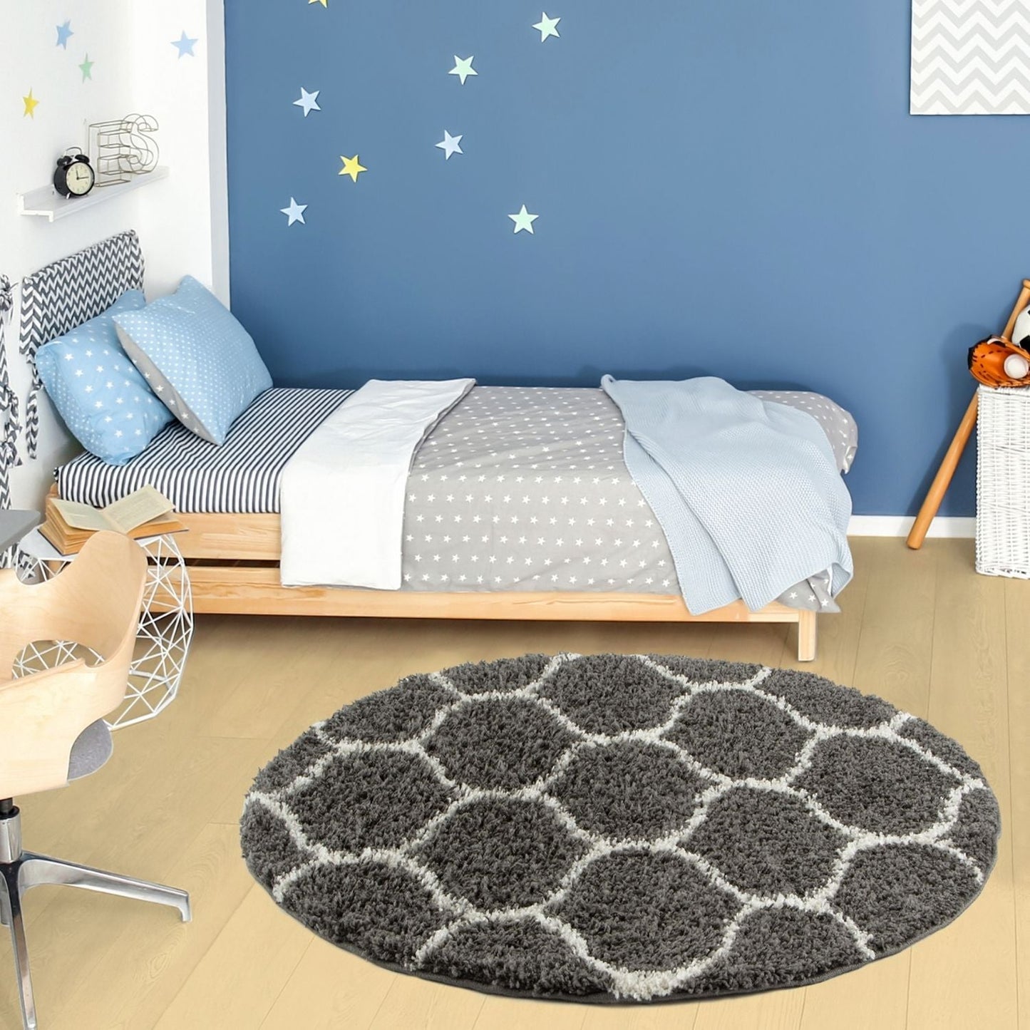 Moroccan Dark Grey Shaggy Rug | 640