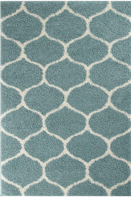 Moroccan Duck Egg Blue Shaggy Rug | 650