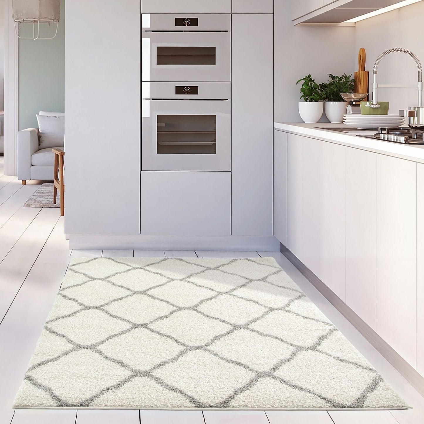 Moroccan Ivory Shaggy Rug | 700