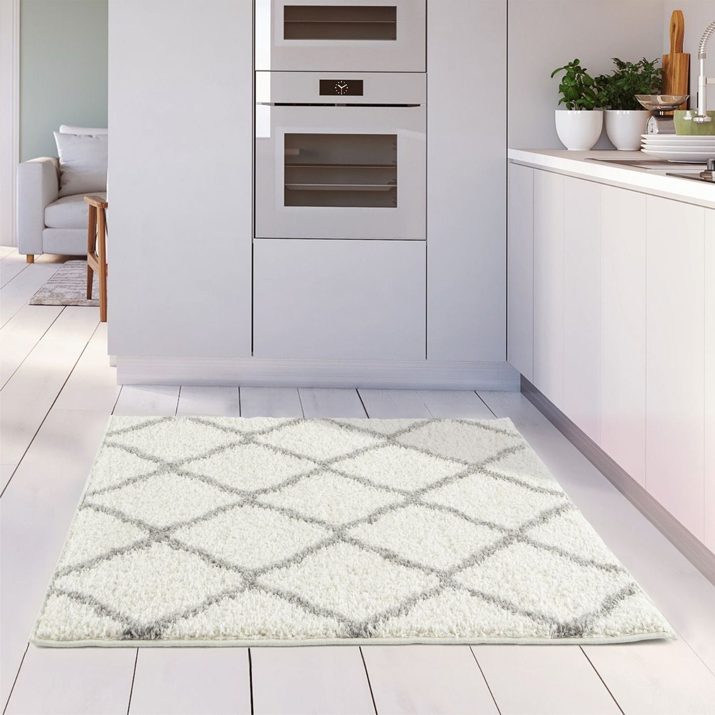Moroccan Ivory Shaggy Rug | 700