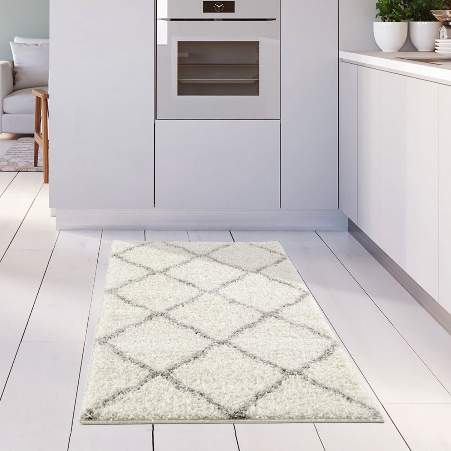 Moroccan Ivory Shaggy Rug | 700