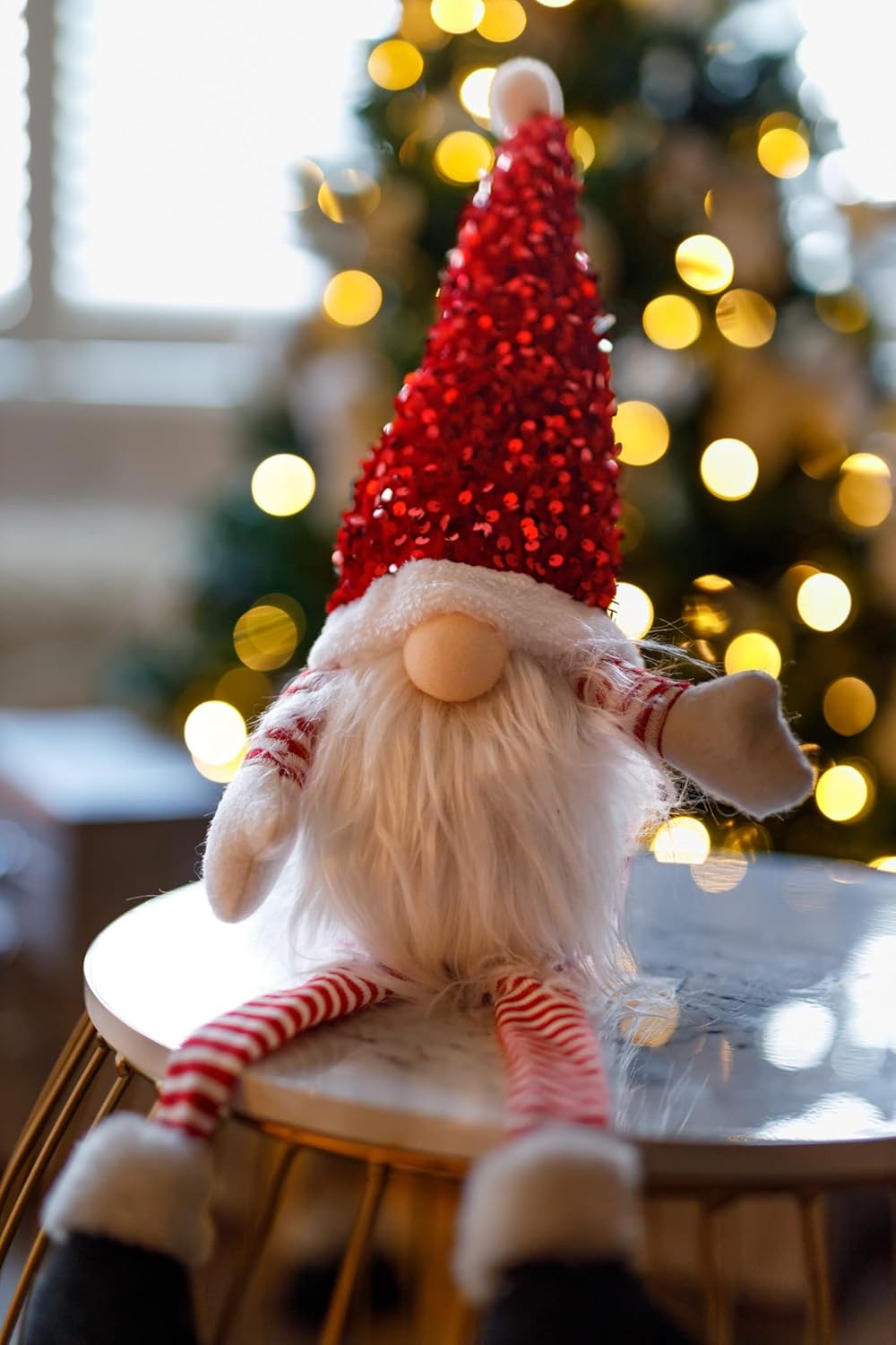 Red Seated Christmas Glam Gonk Sparkle Furry