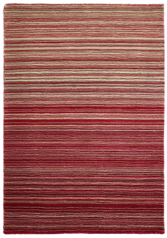 Fine Stripes Red Wool Rug