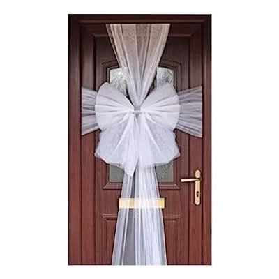Christmas White Diamante Door Bow