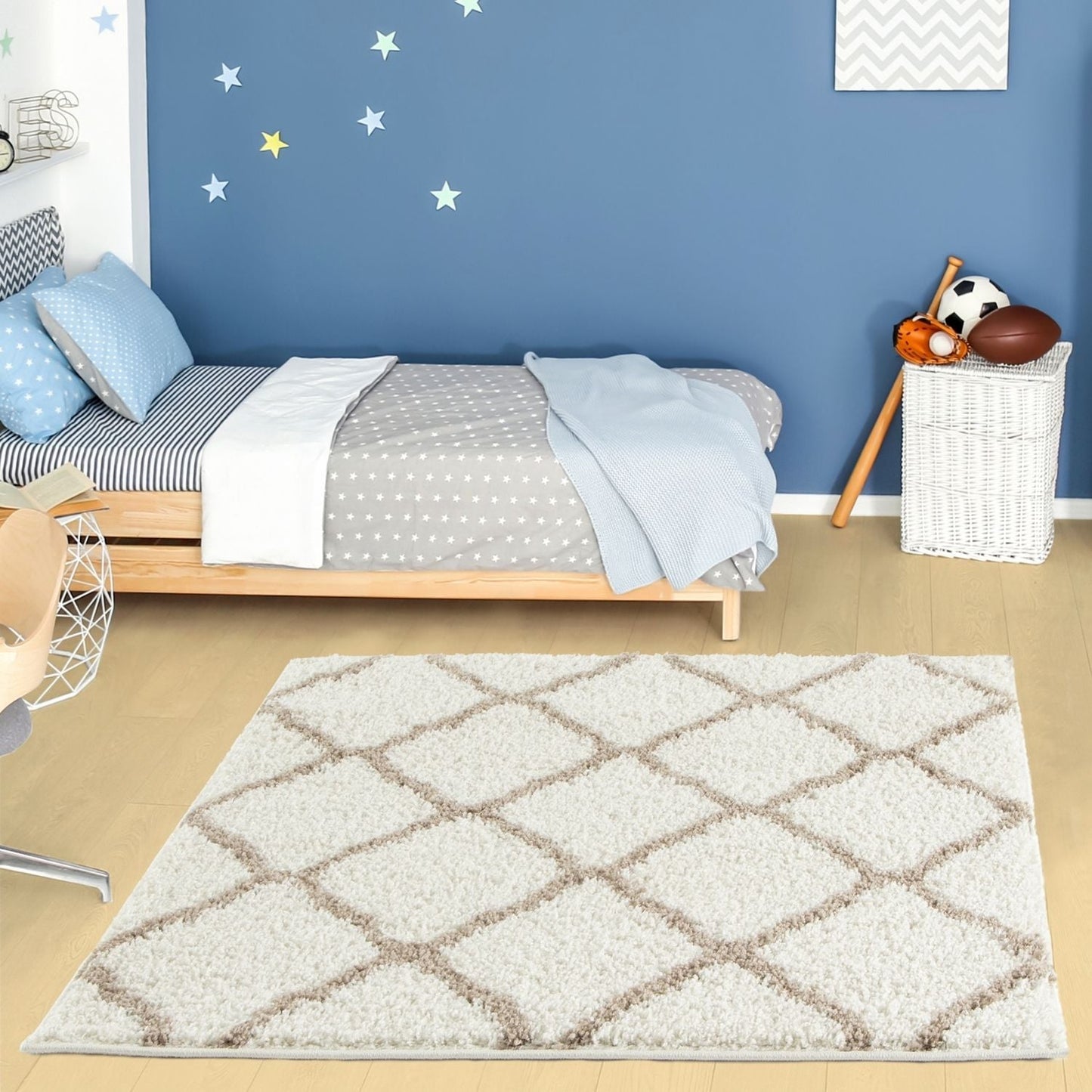 Moroccan Ivory Shaggy Rug | 730
