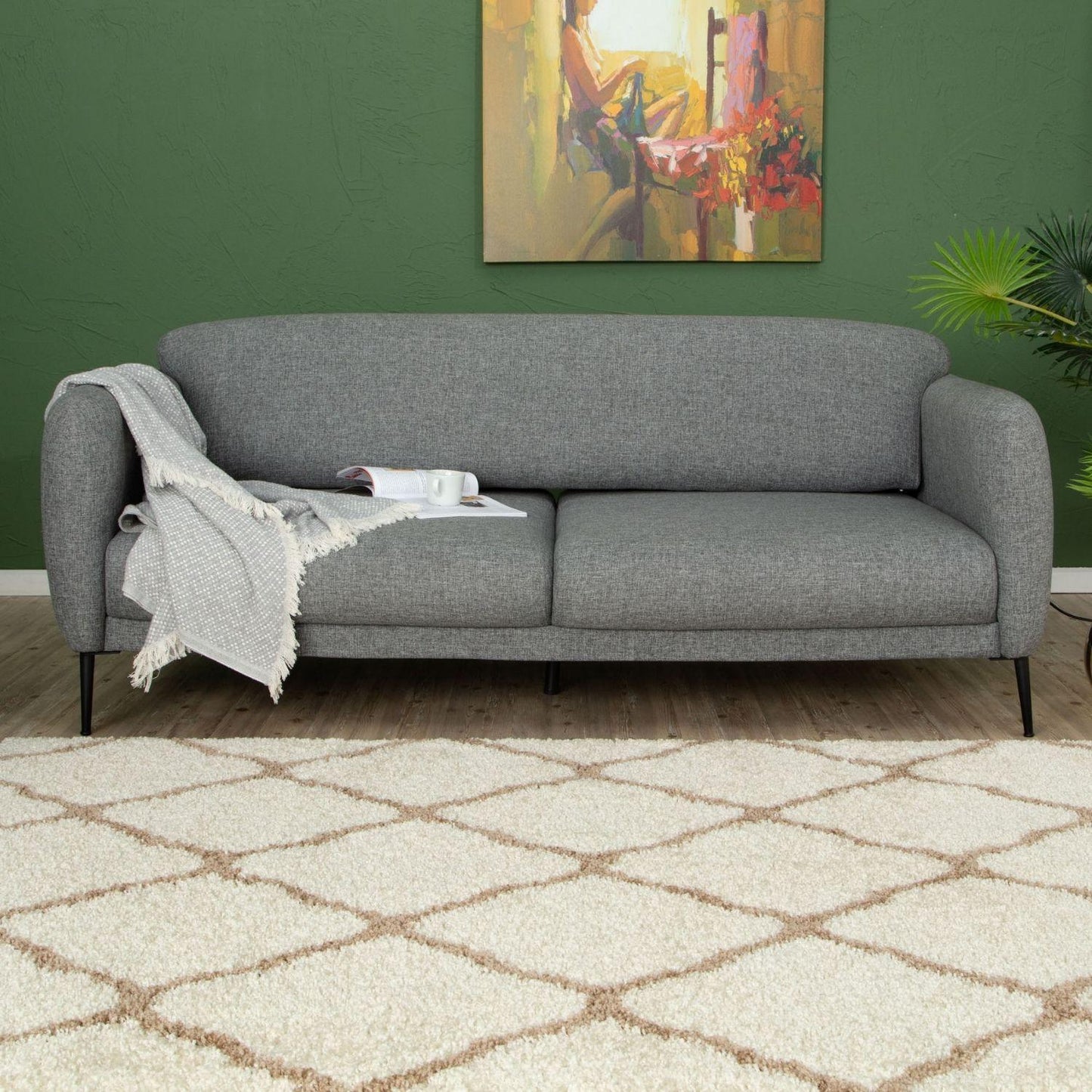 Moroccan Ivory Shaggy Rug | 730