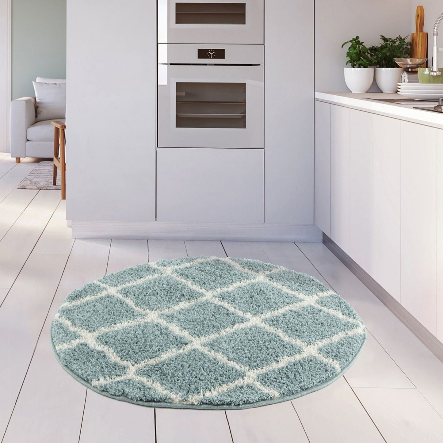 Moroccan Duck Egg Blue Shaggy Rug | 750