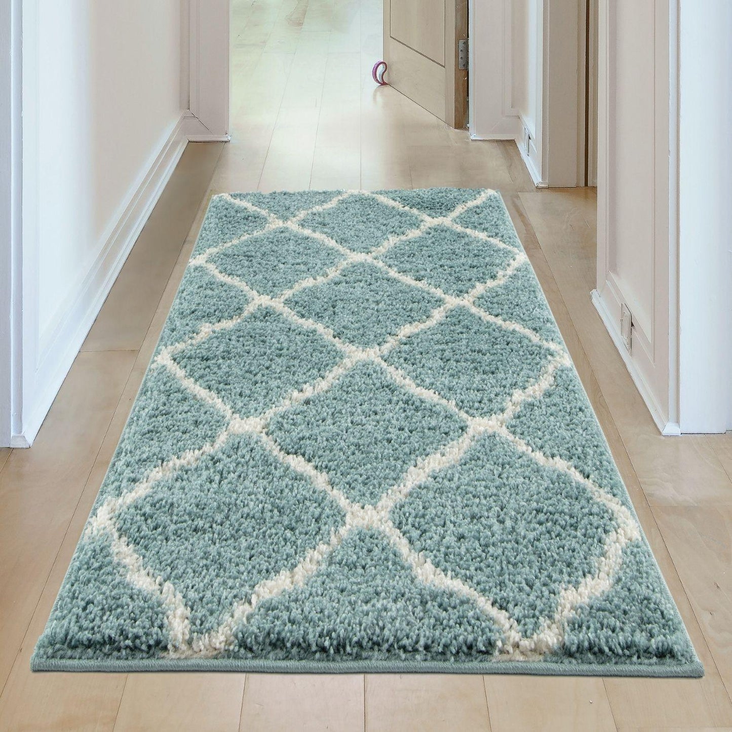Moroccan Duck Egg Blue Shaggy Rug | 750