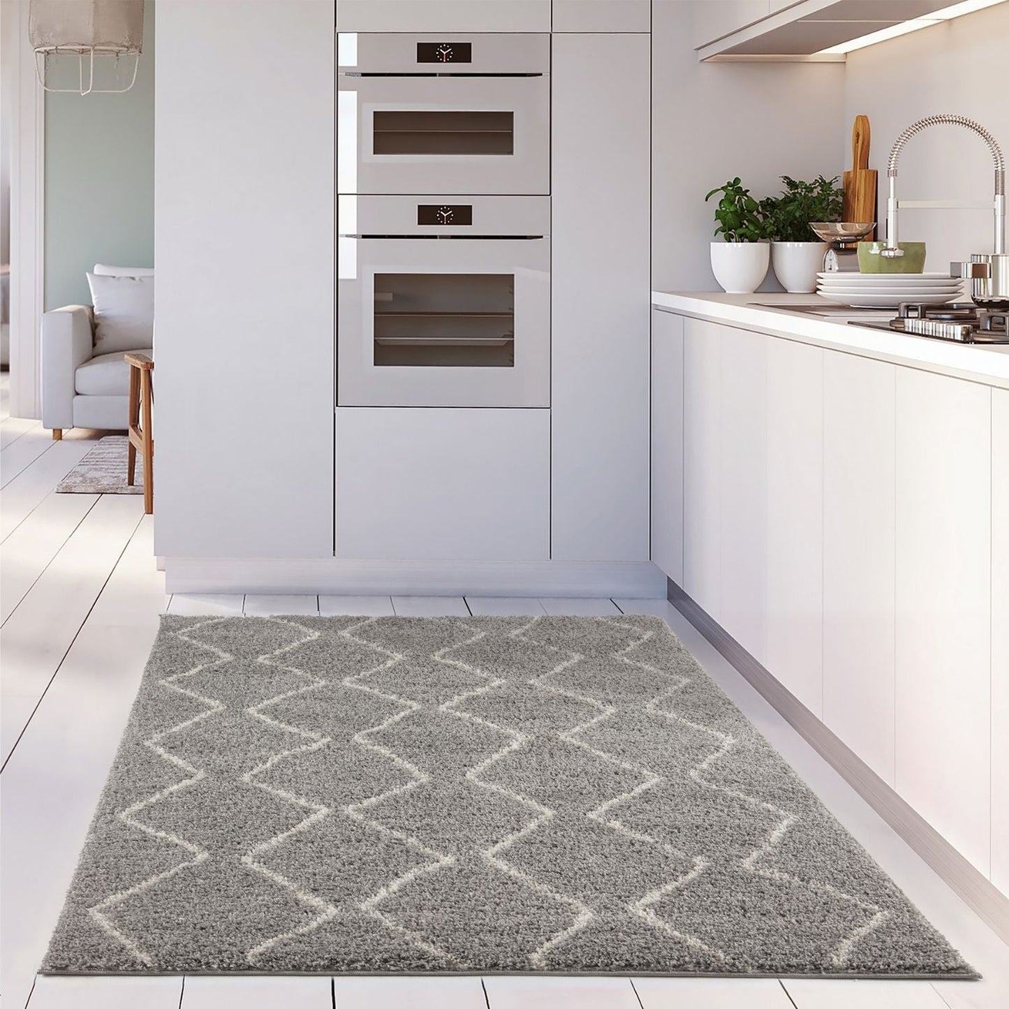 Moroccan Grey Shaggy Rug | 810