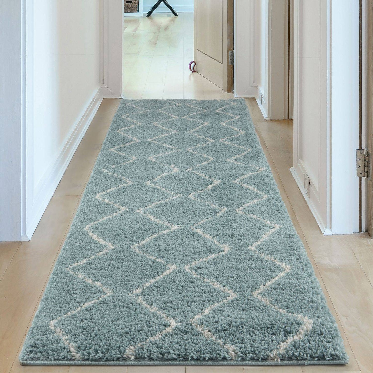 Moroccan Duck Egg Blue Shaggy Rug | 850