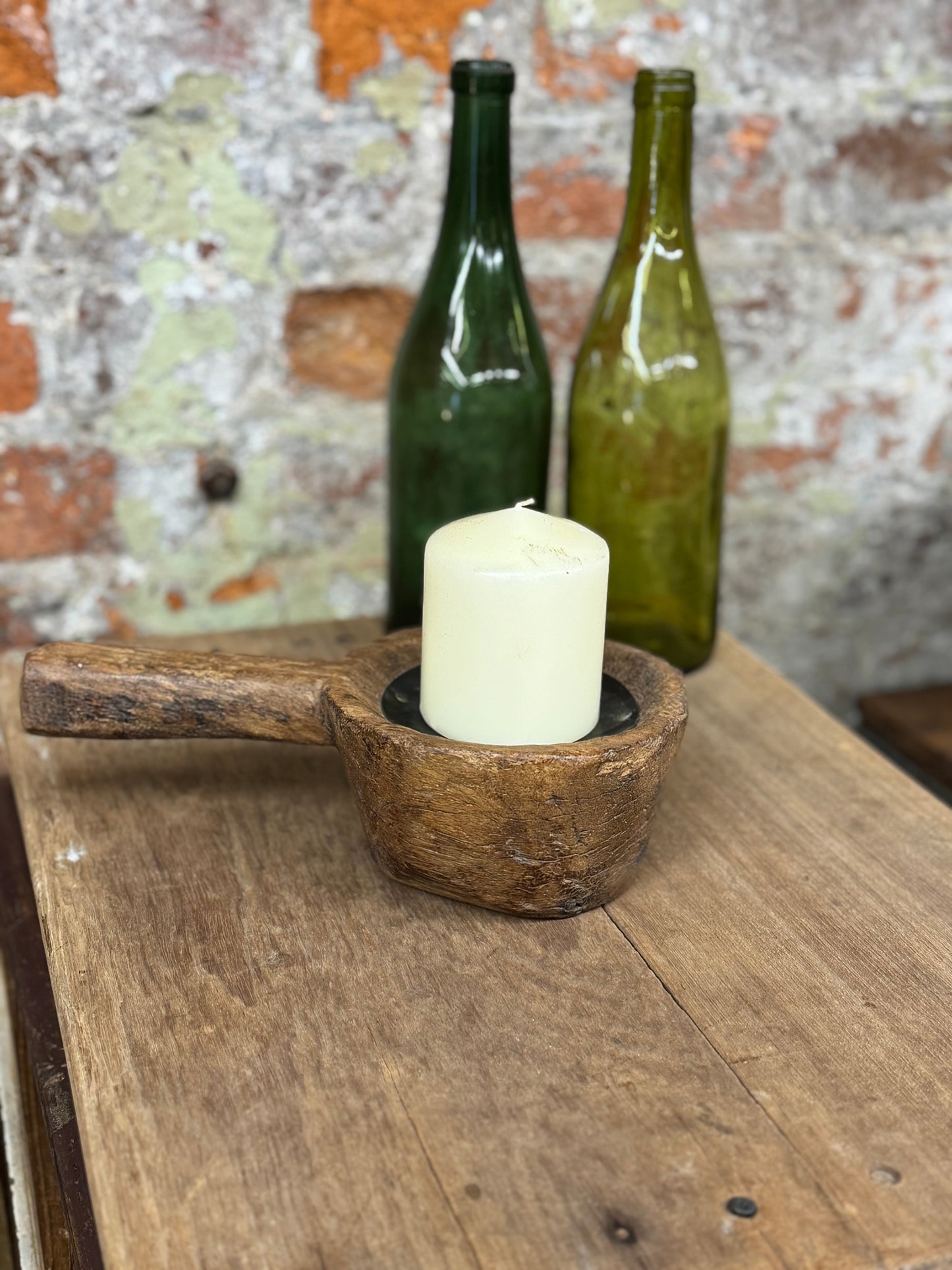 Rustic Wooden Candle Holder / Church Candle Stand / Reclaimed Farmhouse Decor RR