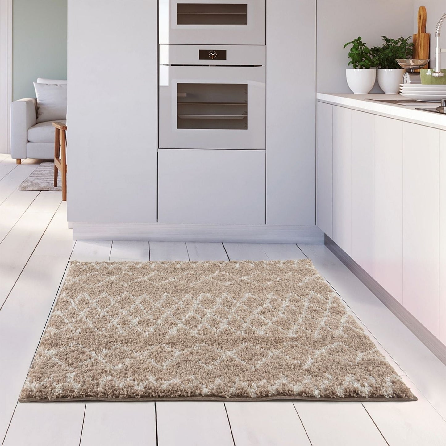 Moroccan Beige Shaggy Rug | 920