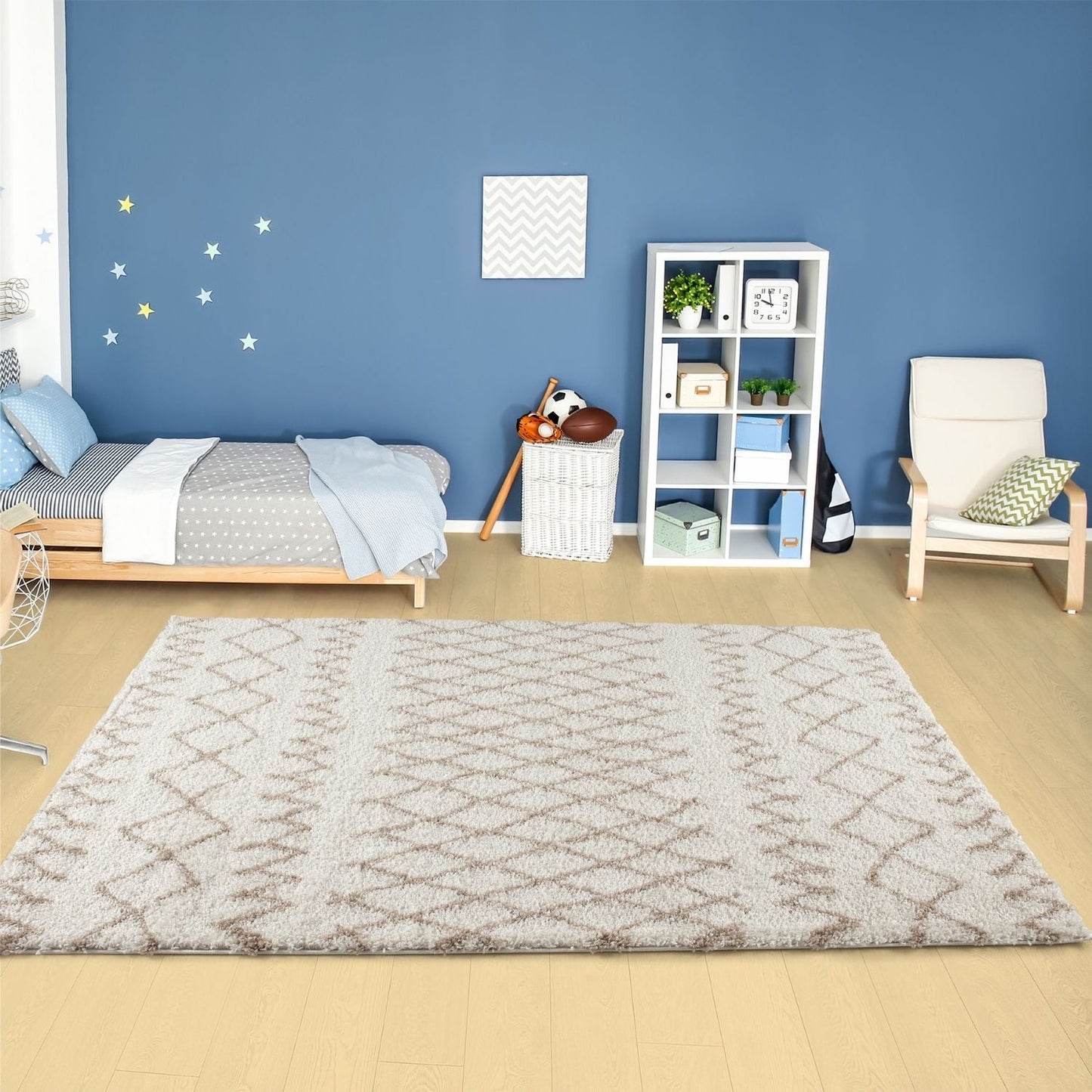 Moroccan Ivory Beige Shaggy Rug | 930