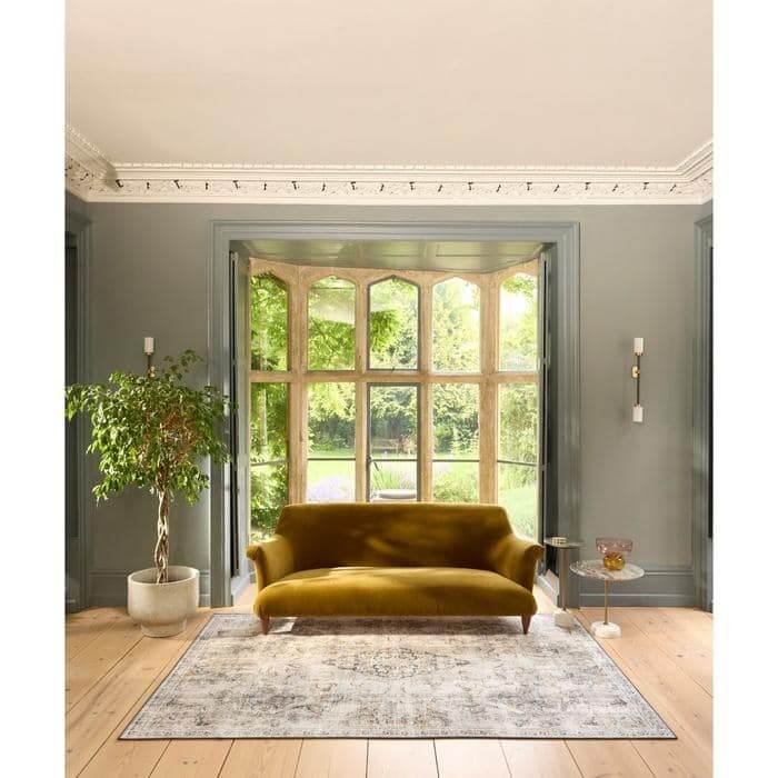Eco-Washable Cream Rug Vintage Design