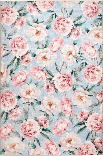 Eco-Washable Rug Flower Design