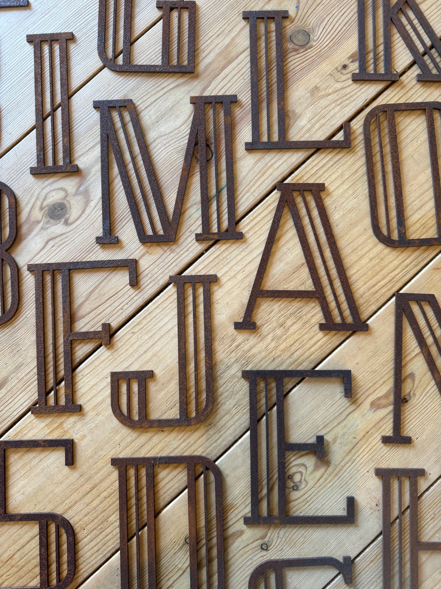 Rusty Metal 5" or 12" Art Deco Lettering A-Z 0-9