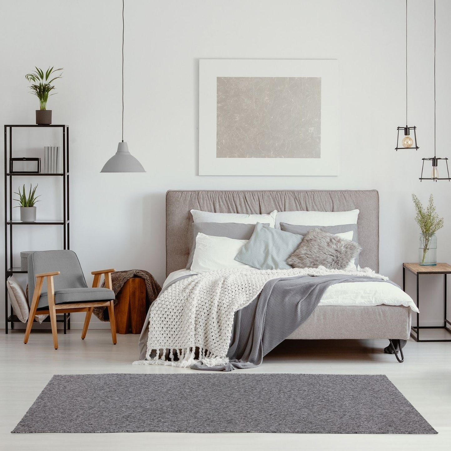 Flex Grey Low Pile Solid Rug