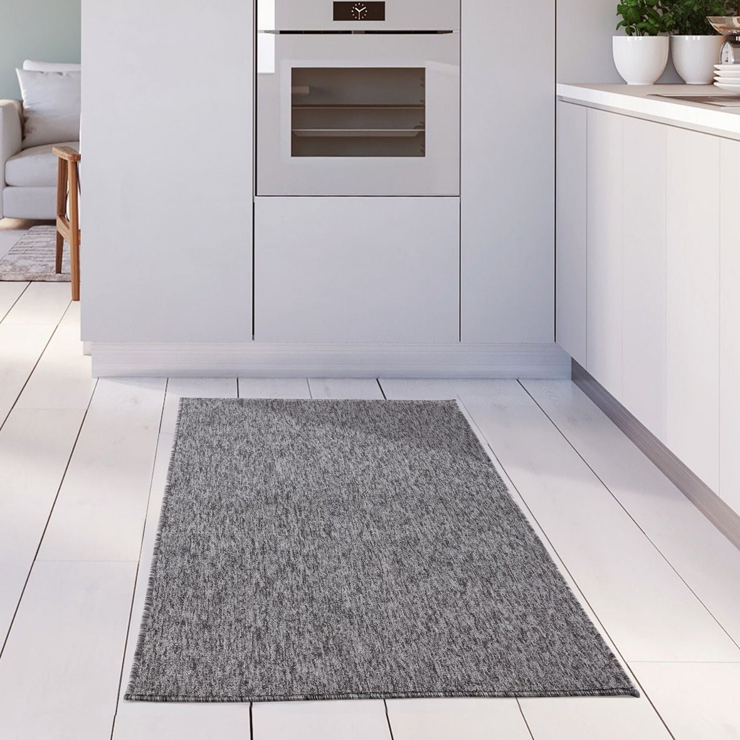 Flex Grey Low Pile Solid Rug