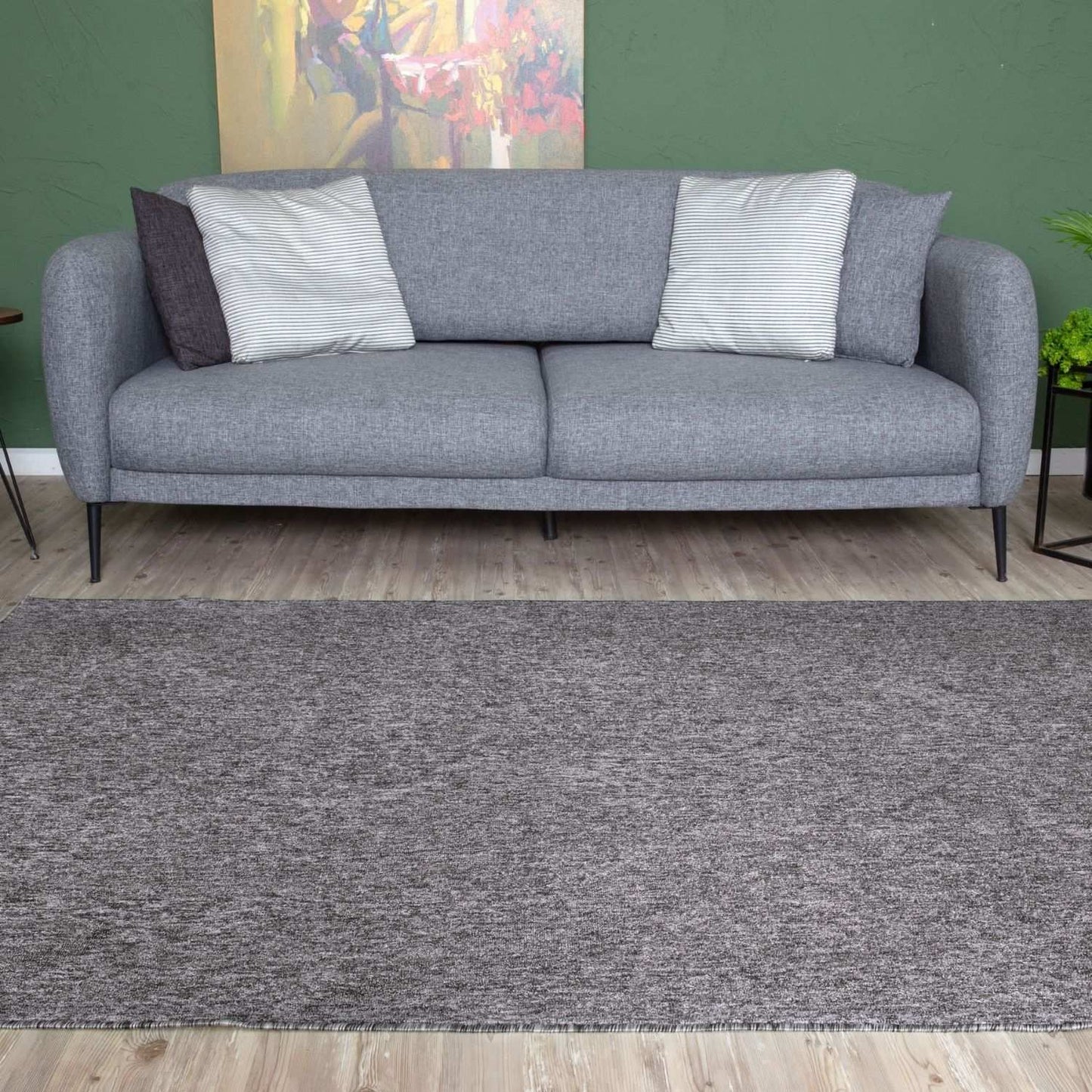 Flex Grey Low Pile Solid Rug