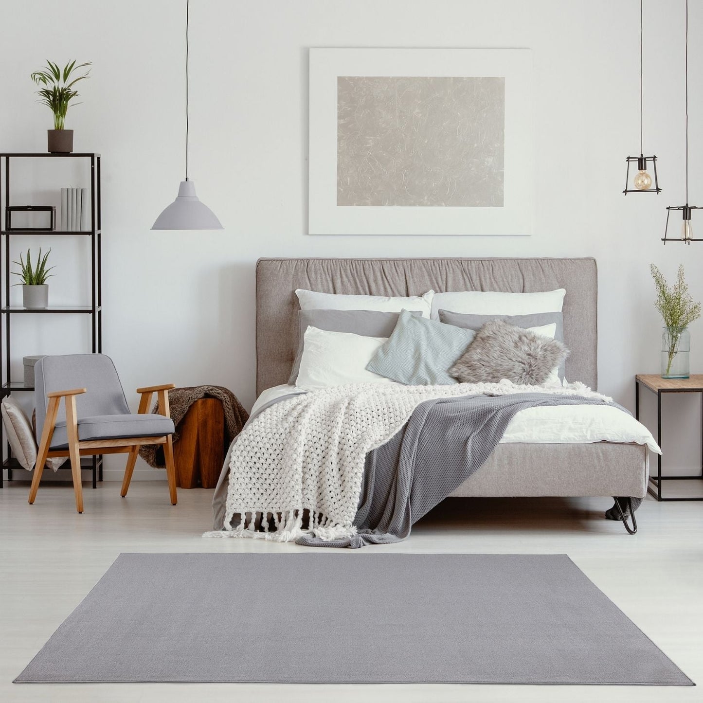 Flex Silver Low Pile Solid Rug