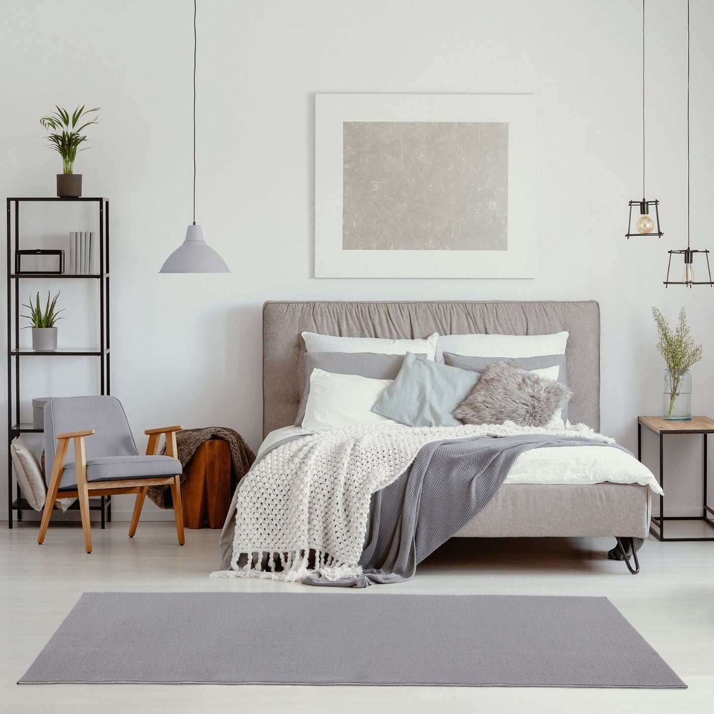 Flex Silver Low Pile Solid Rug