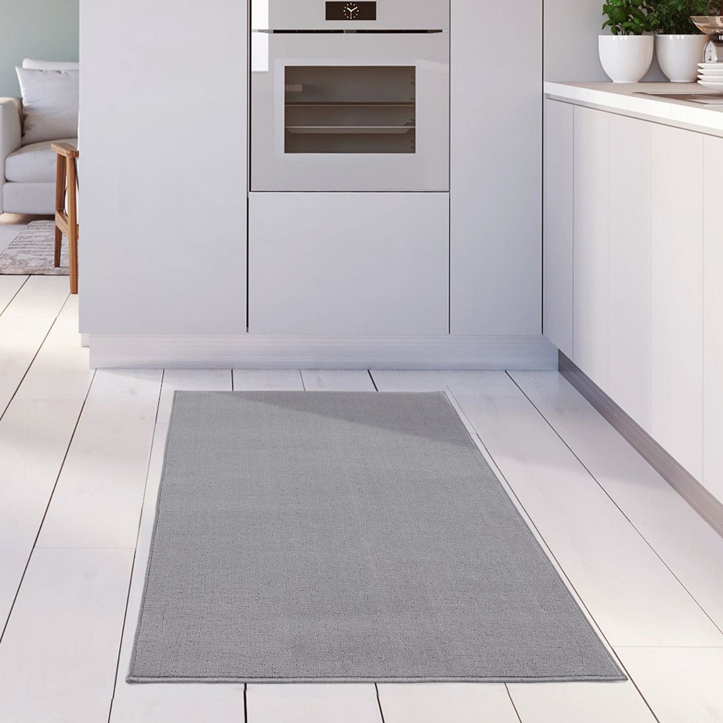 Flex Silver Low Pile Solid Rug