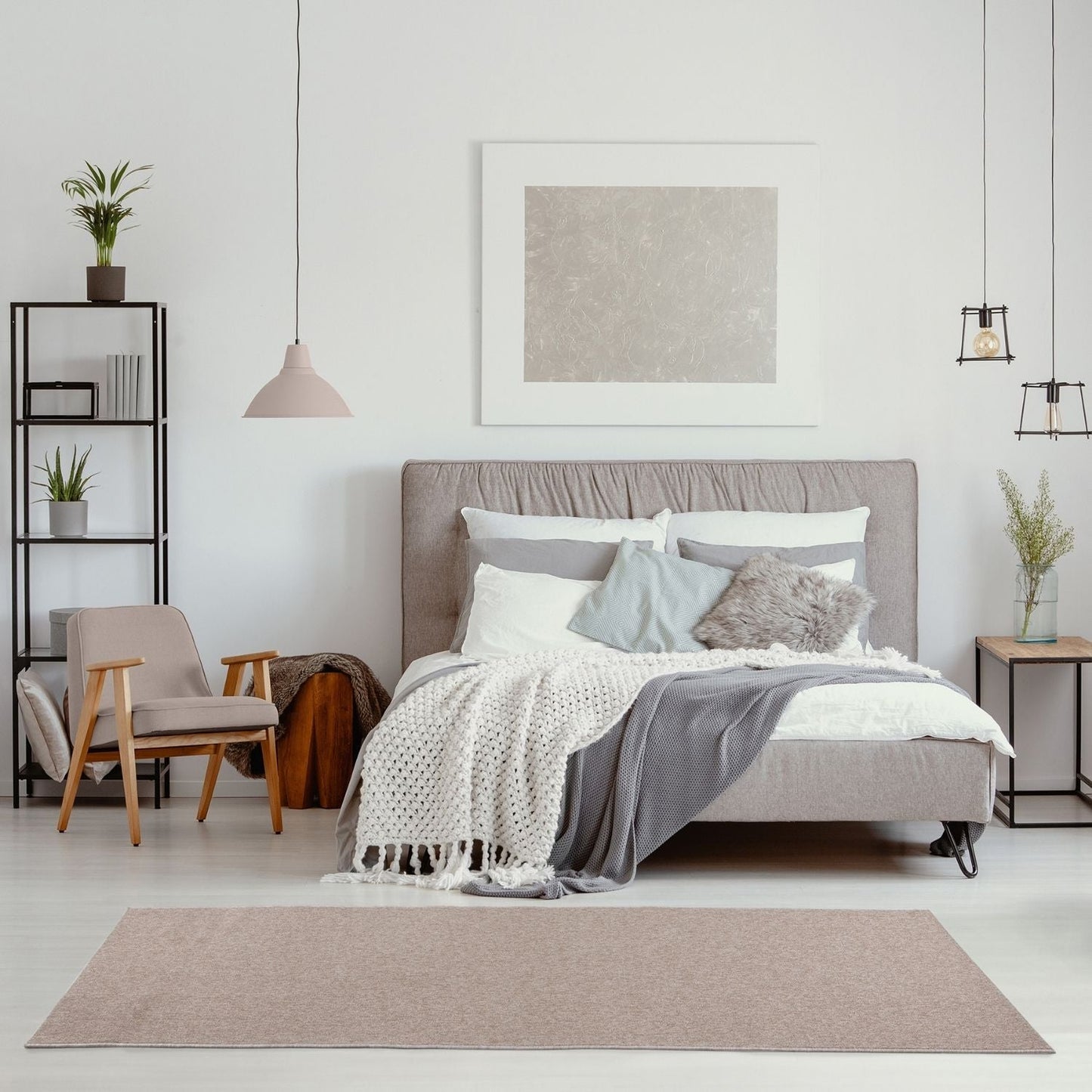 Flex Beige Low Pile Solid Rug
