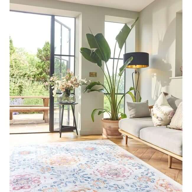 Eco-Washable Cream Rug Moroccan Design