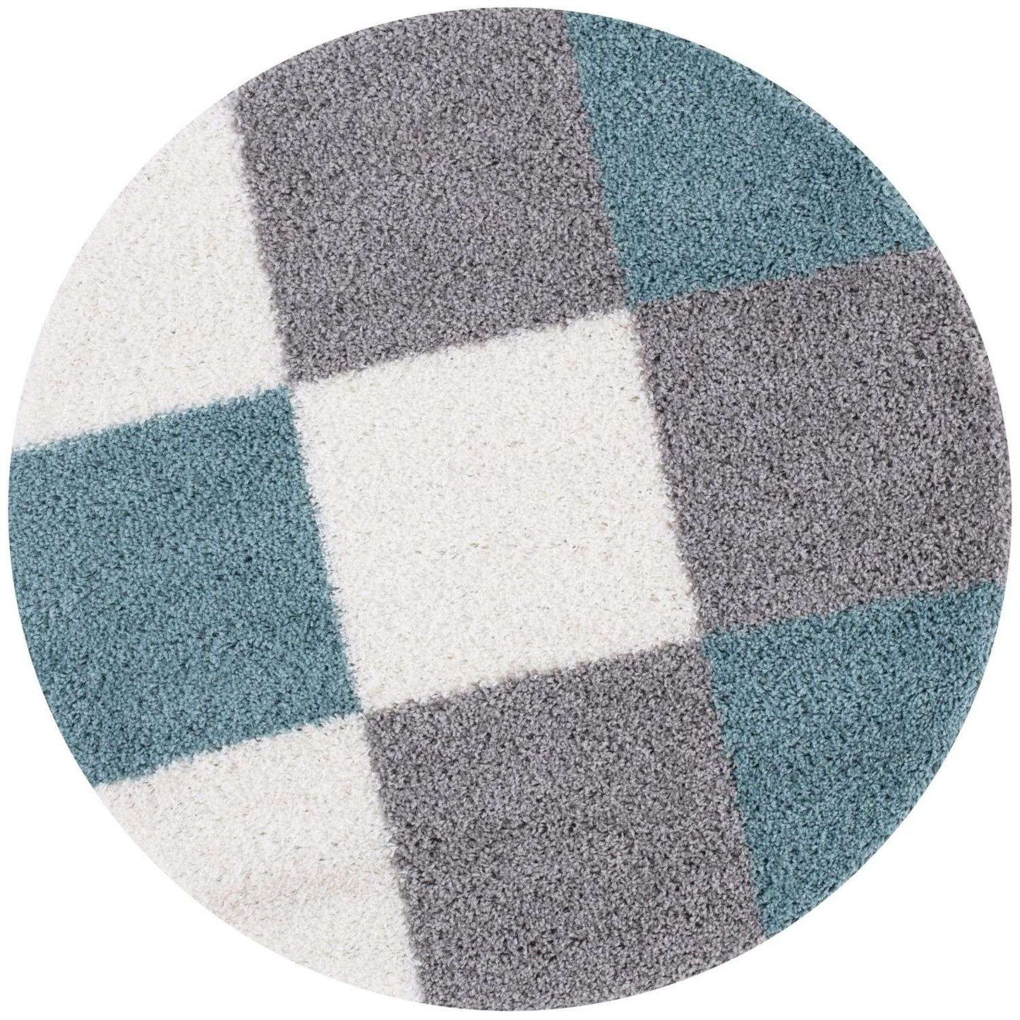 Myshaggy Geometric Duck Egg Blue Rug