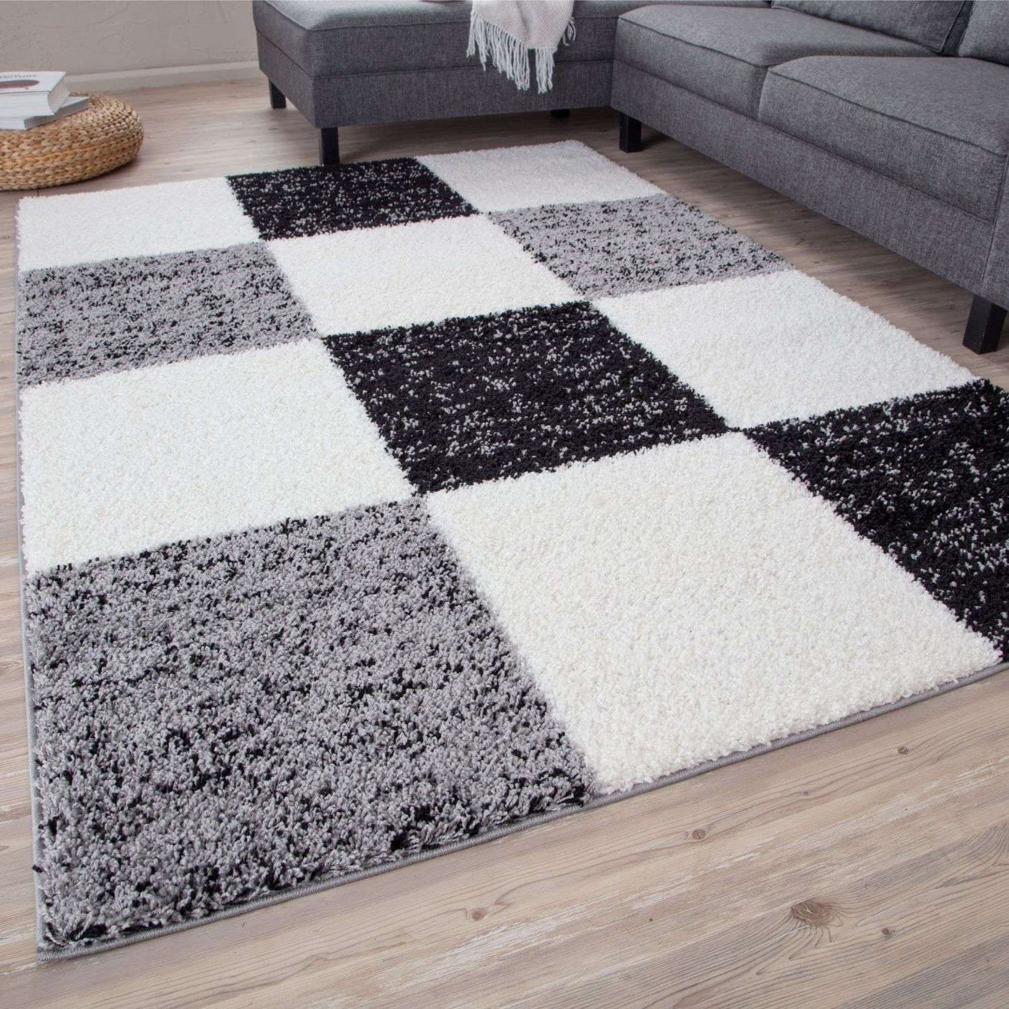 Myshaggy Geometric Grey Rug