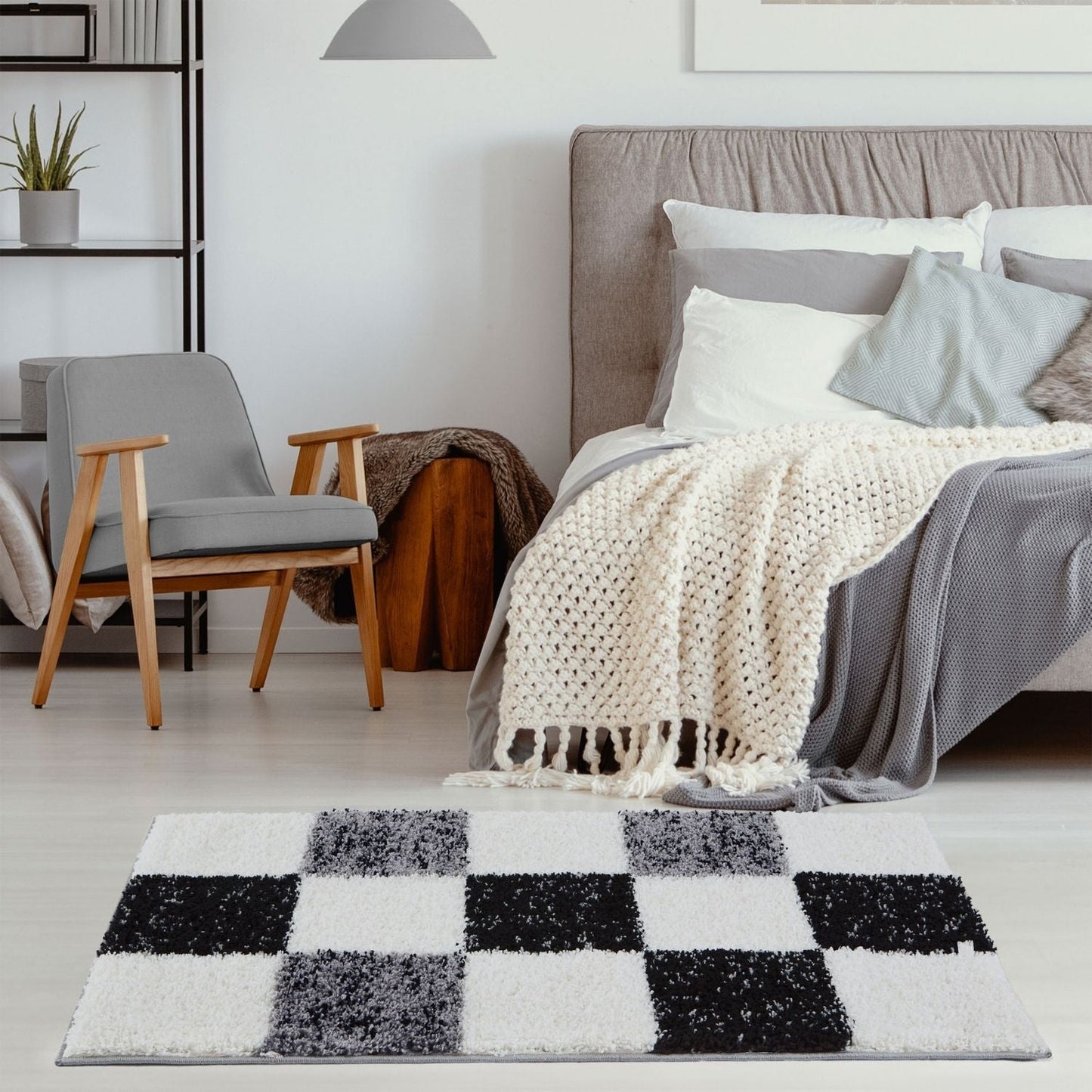 Myshaggy Geometric Grey Rug