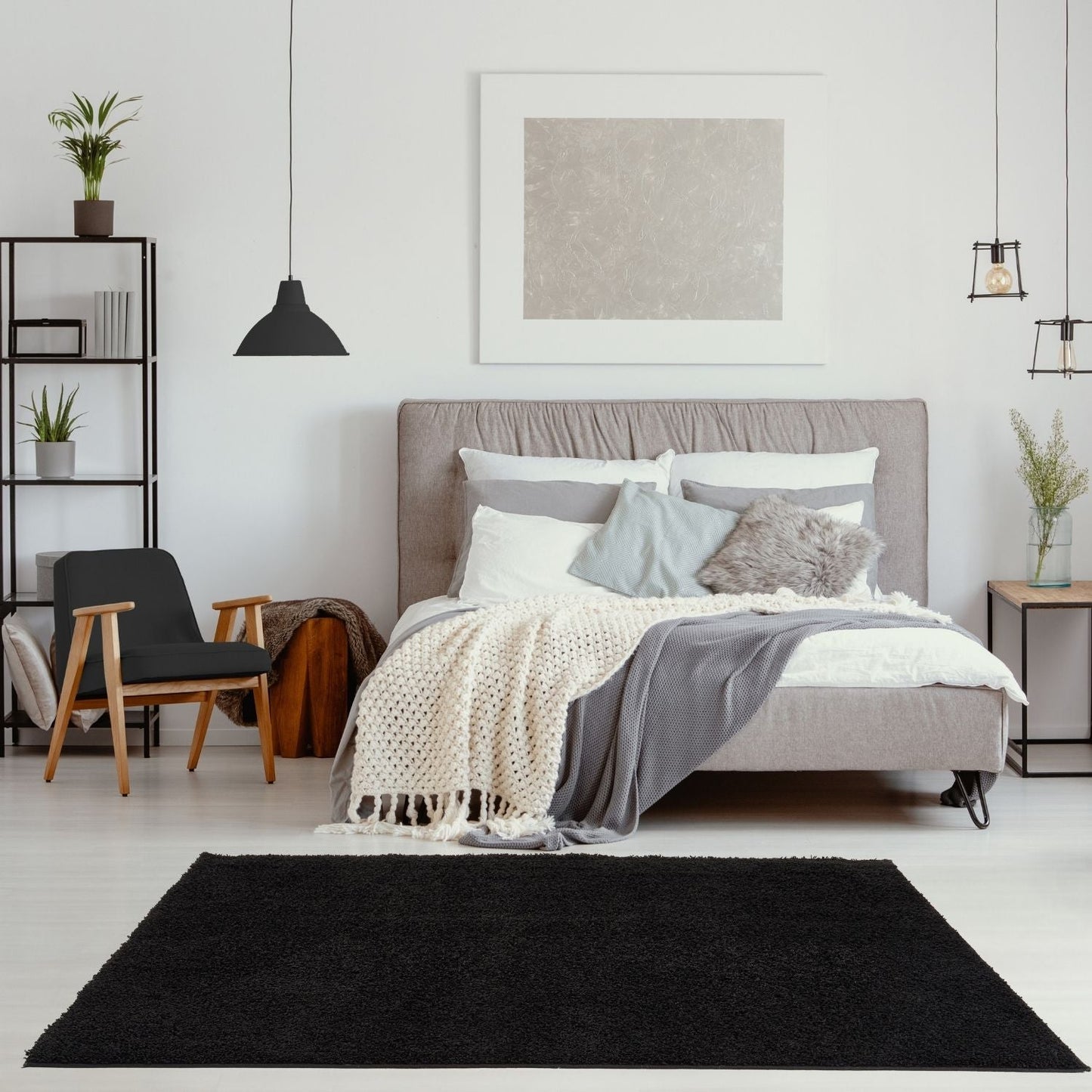 Myshaggy Solid Black Rug