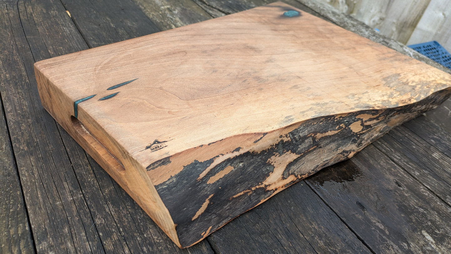 English Walnut with turquoise highlights