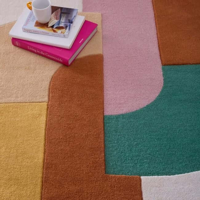 Retro Deco Rug Abstract Design