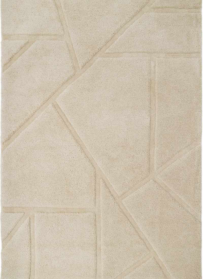 Scandinavian Deep Pile Rug – Cream and Brown