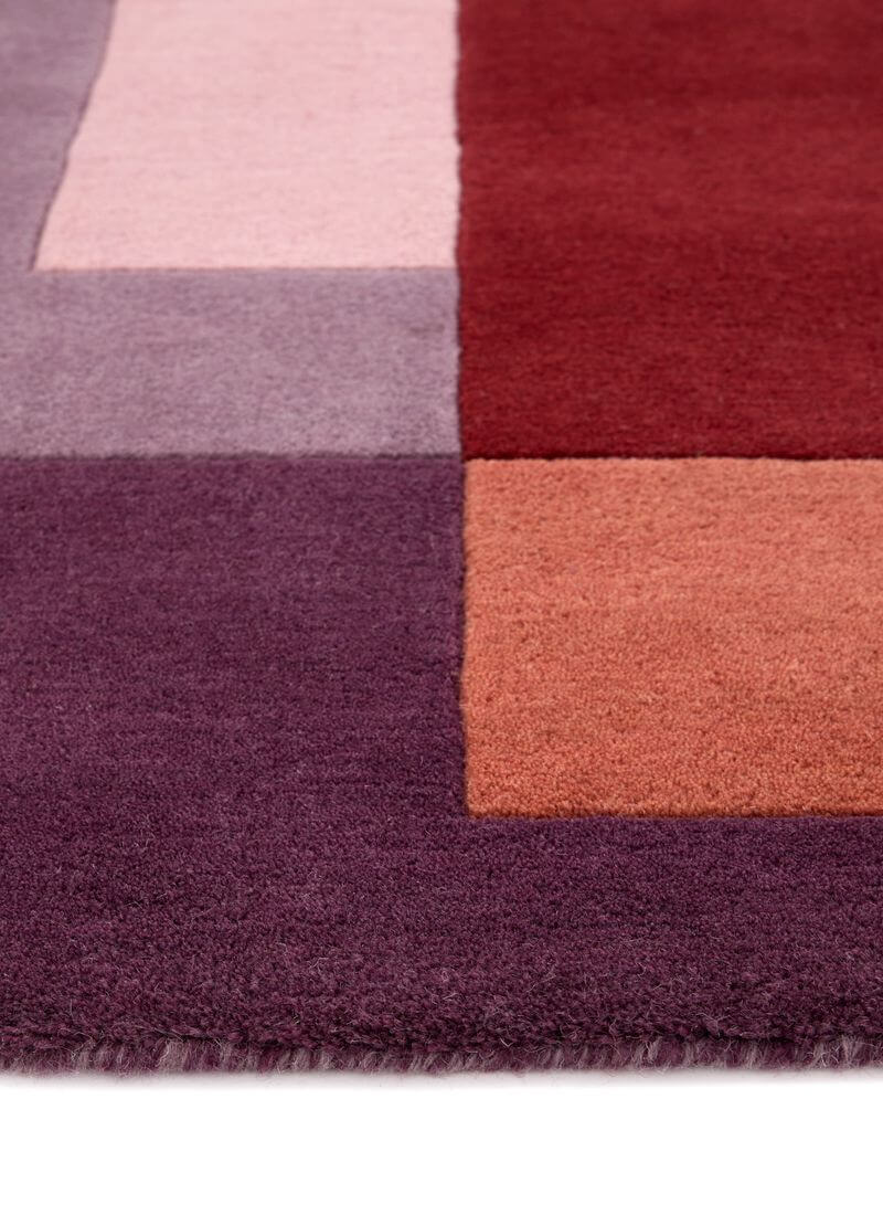 Hand-Carved Wool Geometric Rug – Multicolour